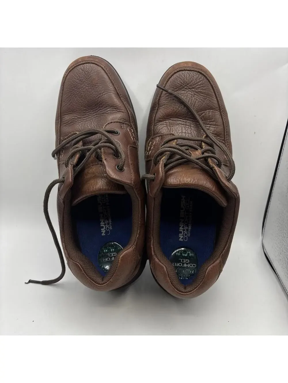 Nunn Bush Shoes  Men 12 M Brown Leather Comfort Gel Walking Lace Lightweight